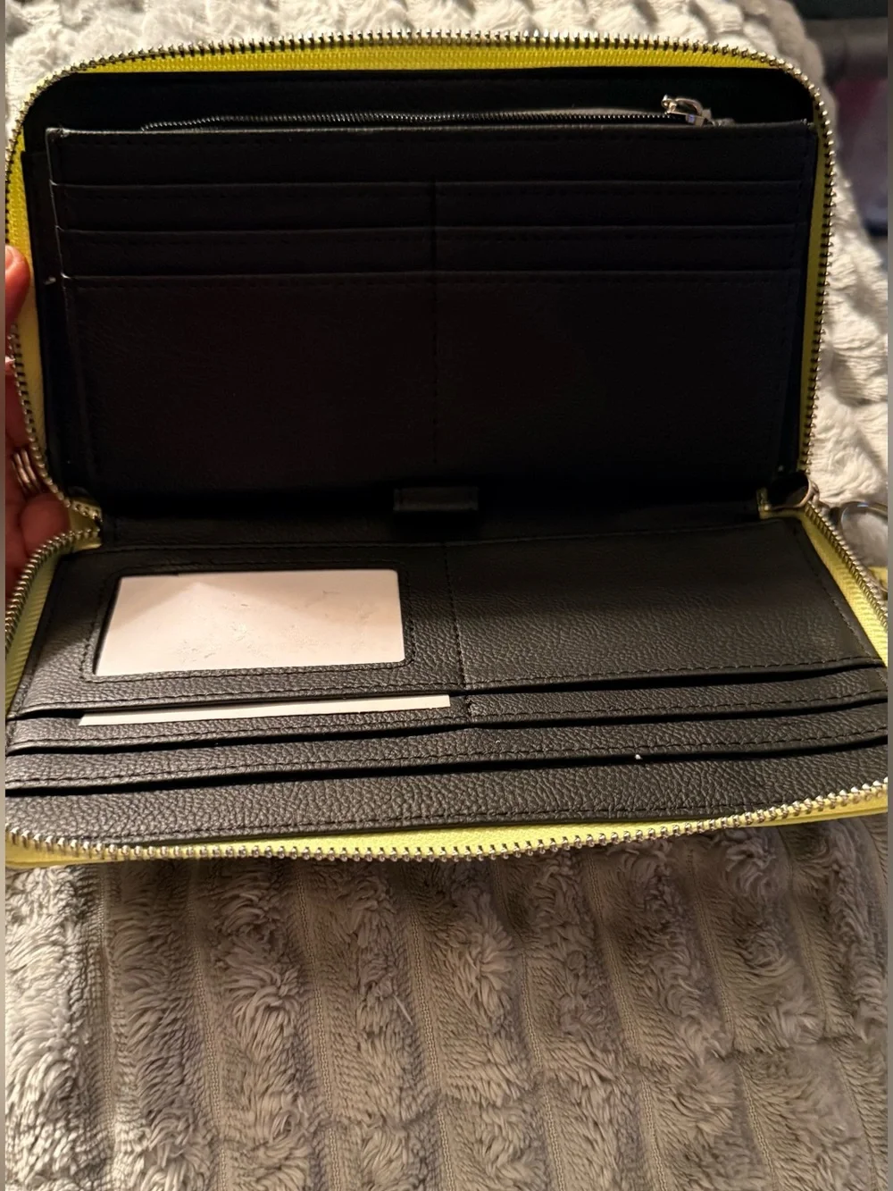 Steve Madden Yellow BZIP-WEB Continental Zip Around Wallet Wristlet Pouch NWT